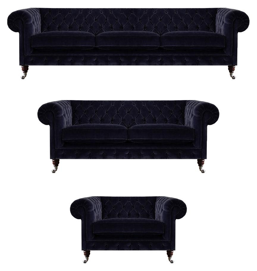 Exclusieve Chesterfield Designer Sofa Textil Dreezitter en Tweezitter