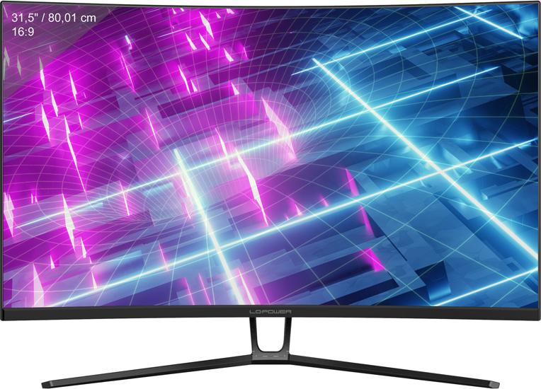 LC-Power LC-M32-QHD-165-C, 80 cm (31.5"), 2560 x 1440 Pixel, Quad HD, LCD, 4 ms, Schwarz