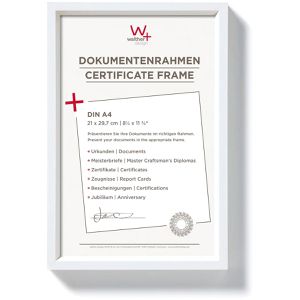 walther-design Bilderrahmen Steel Style ES130W, A4, 21 x 29,7 cm, Echtglas, Kunststoffrahmen, weiß