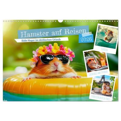 Hamster auf Reisen (Wandkalender 2026 DIN A3 quer), CALVENDO Monatskalender
