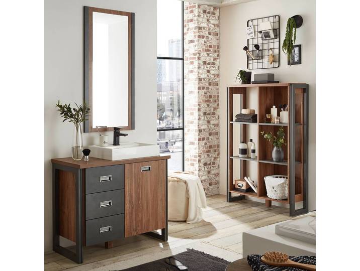 Badezimmerset XI 3-teilig 201 x 205 x 40cm Braun