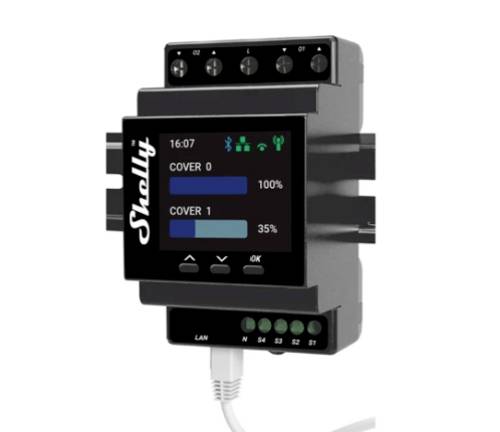 Shelly Pro Dual Cover PM Controller Bluetooth, Wi-Fi
