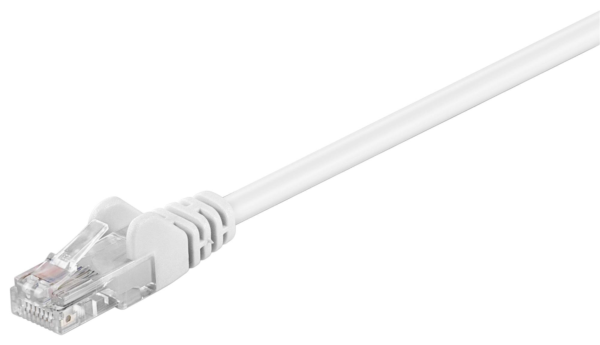 40x Goobay 68503 CAT 5e Patchkabel, U/UTP, weiß, 15 m - Kupferummantelter Aluminiumleiter (CCA)