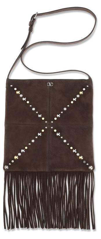 Valentino Garavani Schultertasche aus Kalbsleder in Braun