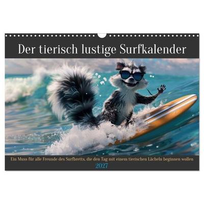 Der tierisch lustige Surfkalender (Wandkalender 2027 DIN A3 quer), CALVENDO Monatskalender