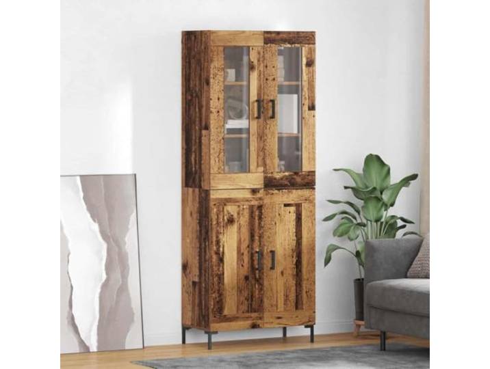 RJPLMFV Wandschrank aus Holz, 2 Glastüren Moderne Aufbewahrung, mattes strukturiertes Finish, Wandmontage, Regale für Wohnzimmer