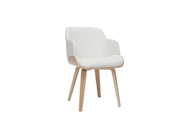 Miliboo Design-Stuhl weiß und helles Holz Lucien