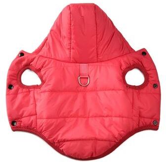 Inspired Finds SnuggleShield Warm Fleece Dog Hoodie With D Ring Harness red l
