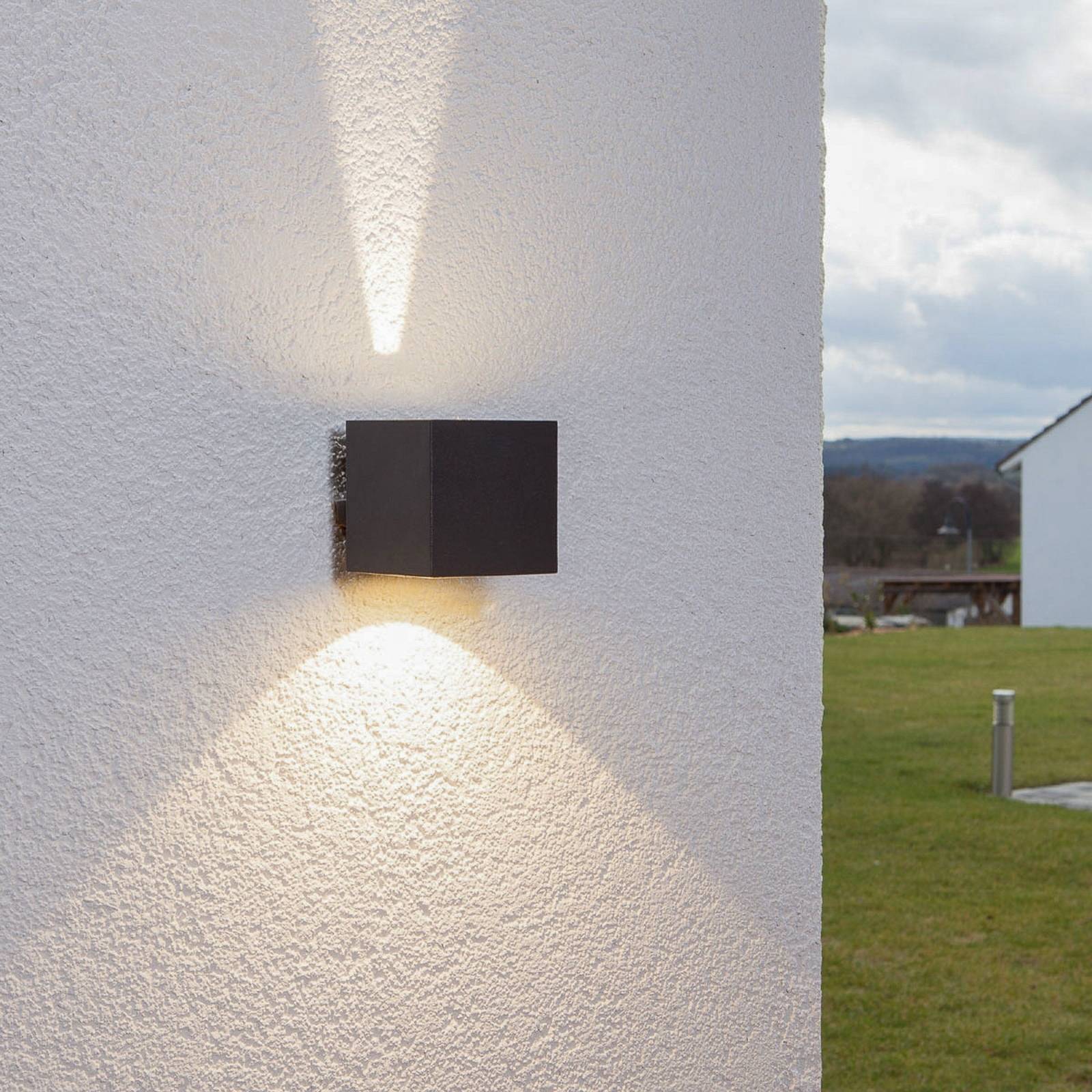 LED Aussenwandleuchte JARNO Lucande, schwarz, Aluminium, Modern, LED Wandleuchte außen