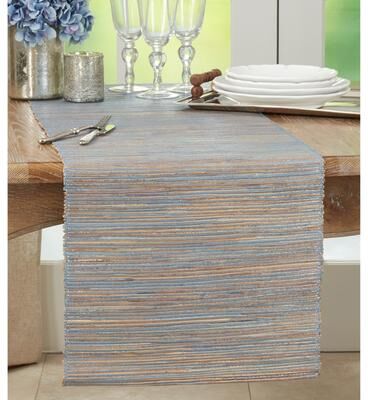 Saro Lifestyle Nubby Table Runner With Shimmering Woven Design