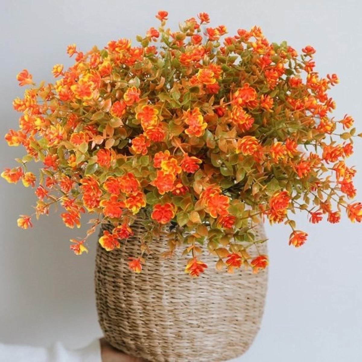 12 Bundels Kunstbloemen Herfst - UV Bestendige Nep Moederplanten voor Buiten Decoratie - Herfst Oranje