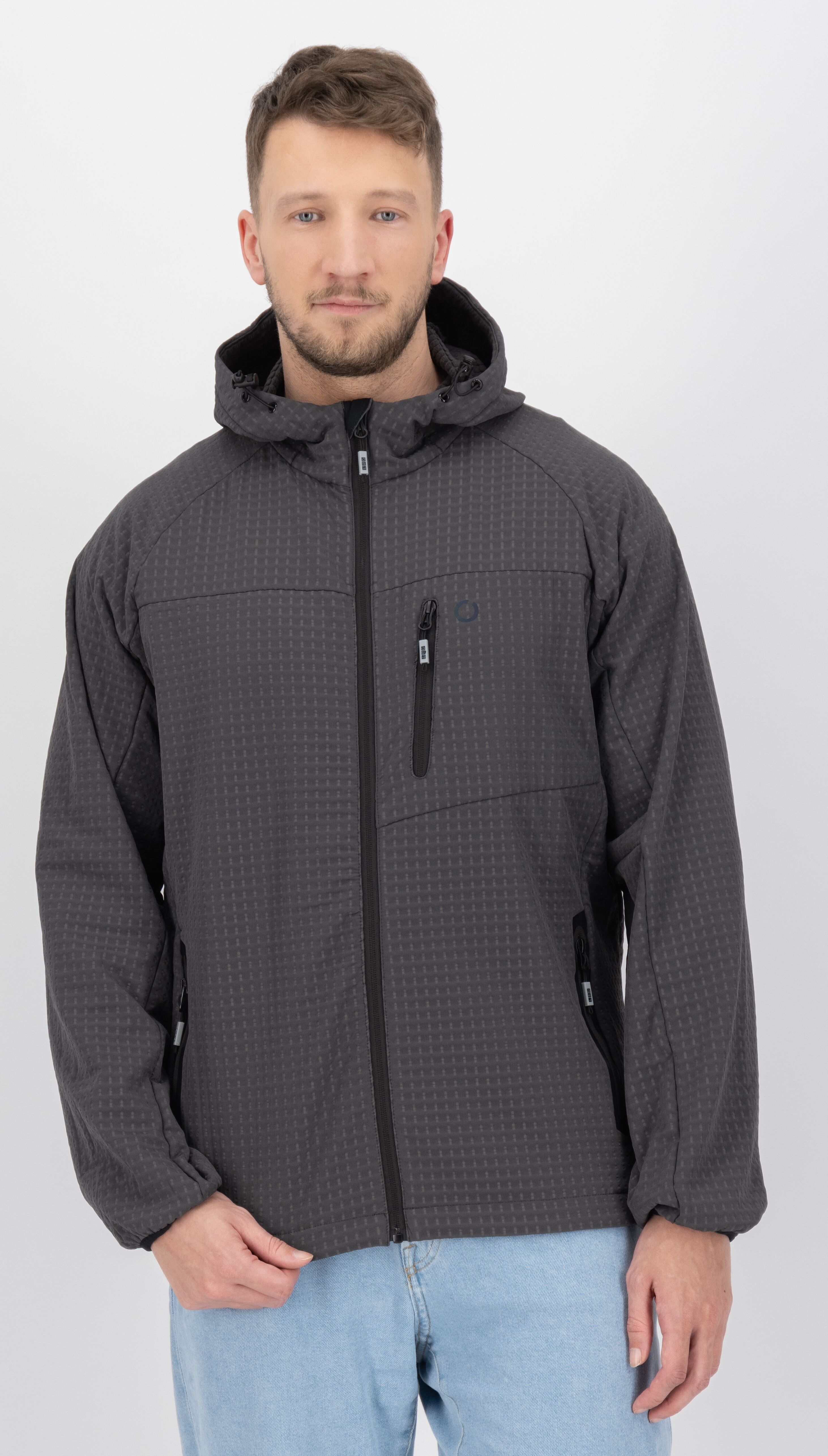 Outdoorjacke LPO "LIONEL MN", Herren, Gr. XXL, grau (asphalt), Web, 94% Polyester, 6% Elasthan, regular fit hüftbedeckend, verstellbar mit Gummizug,mit Kordelzug,mit Kordelzügen,verstellbar, Jacken Outdoorjacke asphalt XXL
