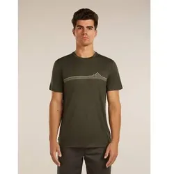 ICEBREAKER Herren T-Shirts/Tanks ku.Arm He/Uni Merino 150 Tech Lite SS Tee Range Stripes, Größe S in Grün Grün