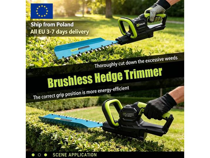 Taille-haie et désherbeur de jardin à double batterie, 18500 tr/min, norme européenne, chargement par câble, expédié depuis l'UE