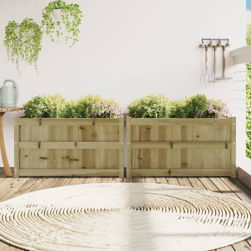 Alpen Home Venizelos Wood Planter Box Brown 50cm H x 90cm W x 50cm D