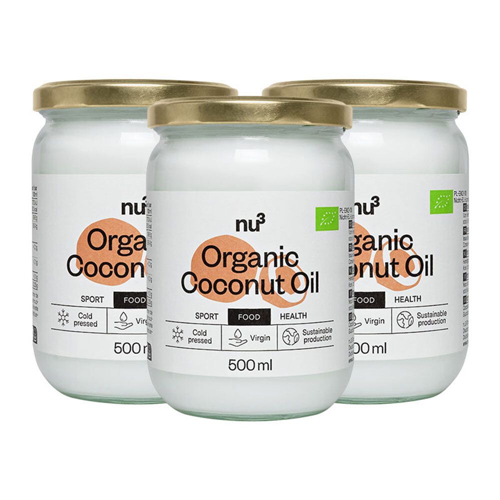 nu3 Bio Kokosöl 3x500 ml Öl