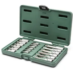SATA, Steckschlüssel + Stecknuss, Torx-Schraubendrehereinsätze, Garnitur 1/4" und 1/2", 18-teilig, T10-T60