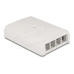 DELOCK Keystone Leergehäuse Aufputz 4-Port für Glasfaser und Netzwerk weiß