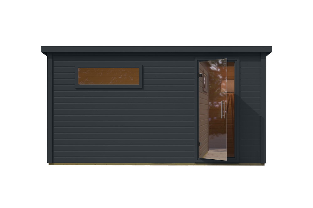 KARIBUHOLZT Sauna Hytti 6 Ofen 11kW Bio ext. Strg anthr. klarglas GGT 16989921