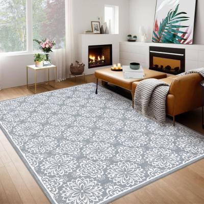 Garvee Traditional Damask Floral Print Area Rug