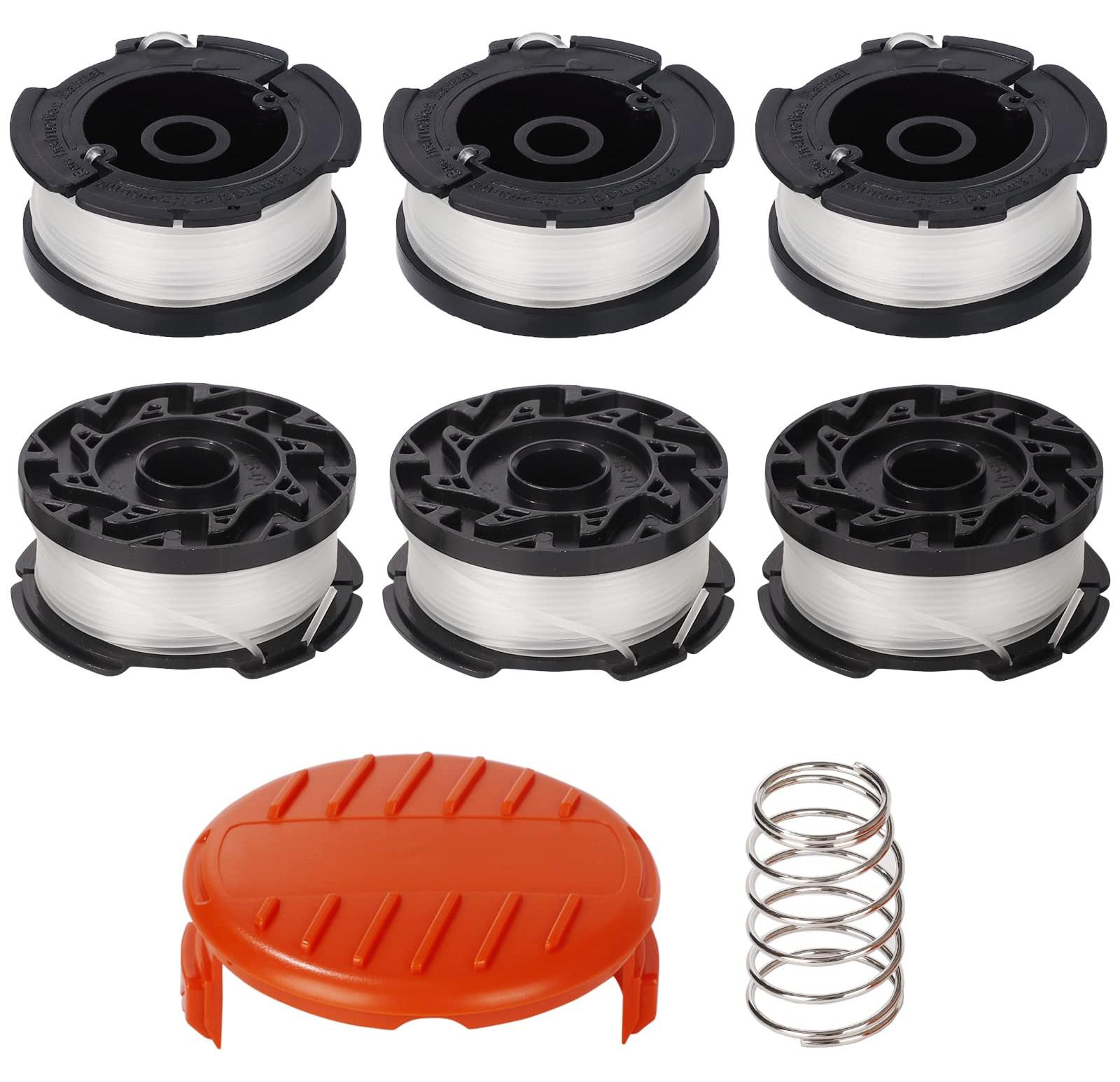 Set van 6 spoelen en 1 beschermkap voor Black Decker grastrimmers