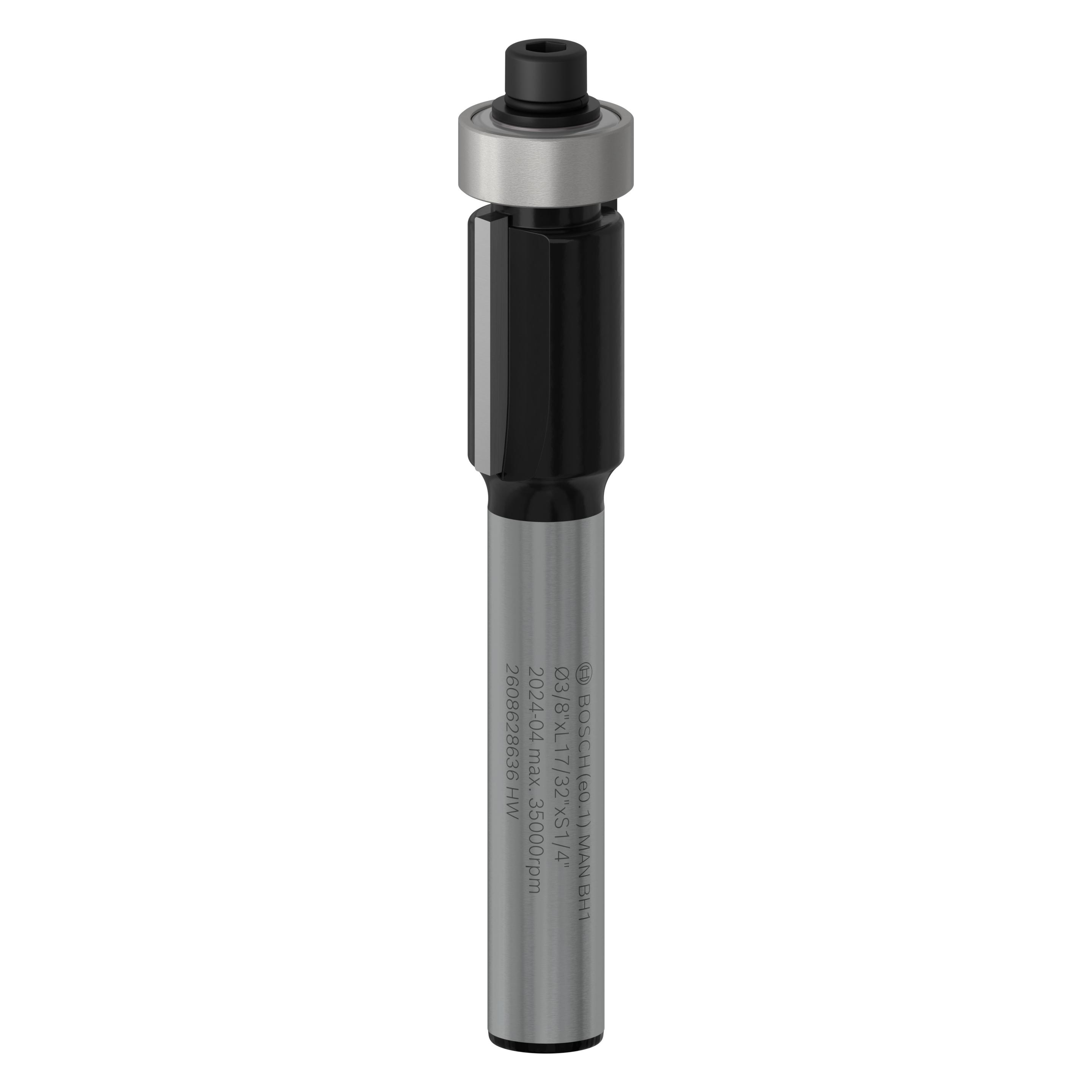 Bosch Professional Zubehör Laminat-Bündigfräser, 1/4-Zoll, D1 9,5 mm, L 13,7 mm, G 56 mm (2608628636)