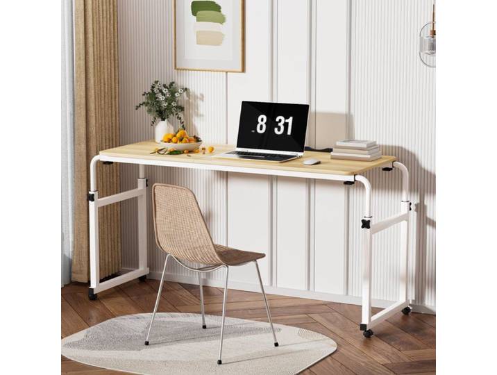 Table de lit Bureau - WILITTO - Hauteur Réglable - Plateau Inclinable - Multifonctionnel - pour lit Queen - 120X40X85CM