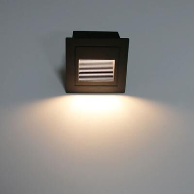 Inspire Curations Modern Recessed LED Stair & Pathway Wall Light Waterproof Aluminum Outdoor Footlight warm White L 85 X 85mm White B