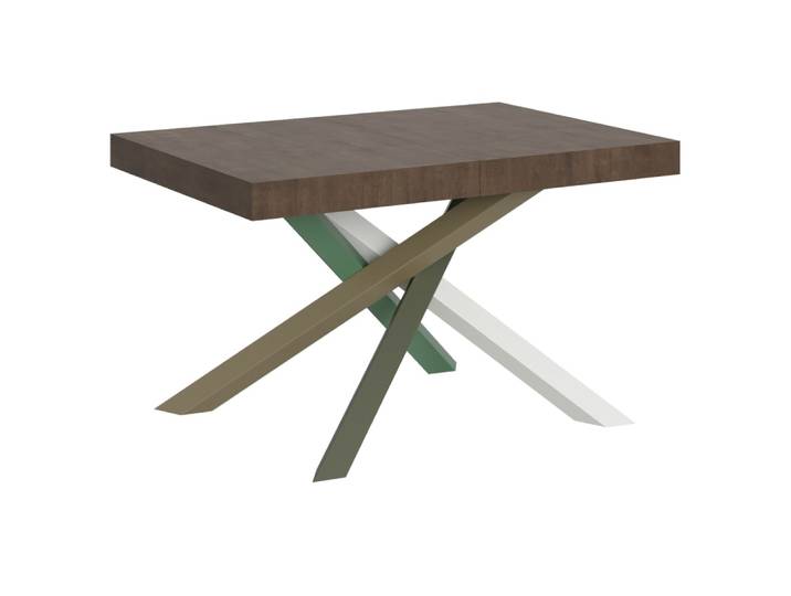 Table extensible 90x130/390 cm effet bois noyer