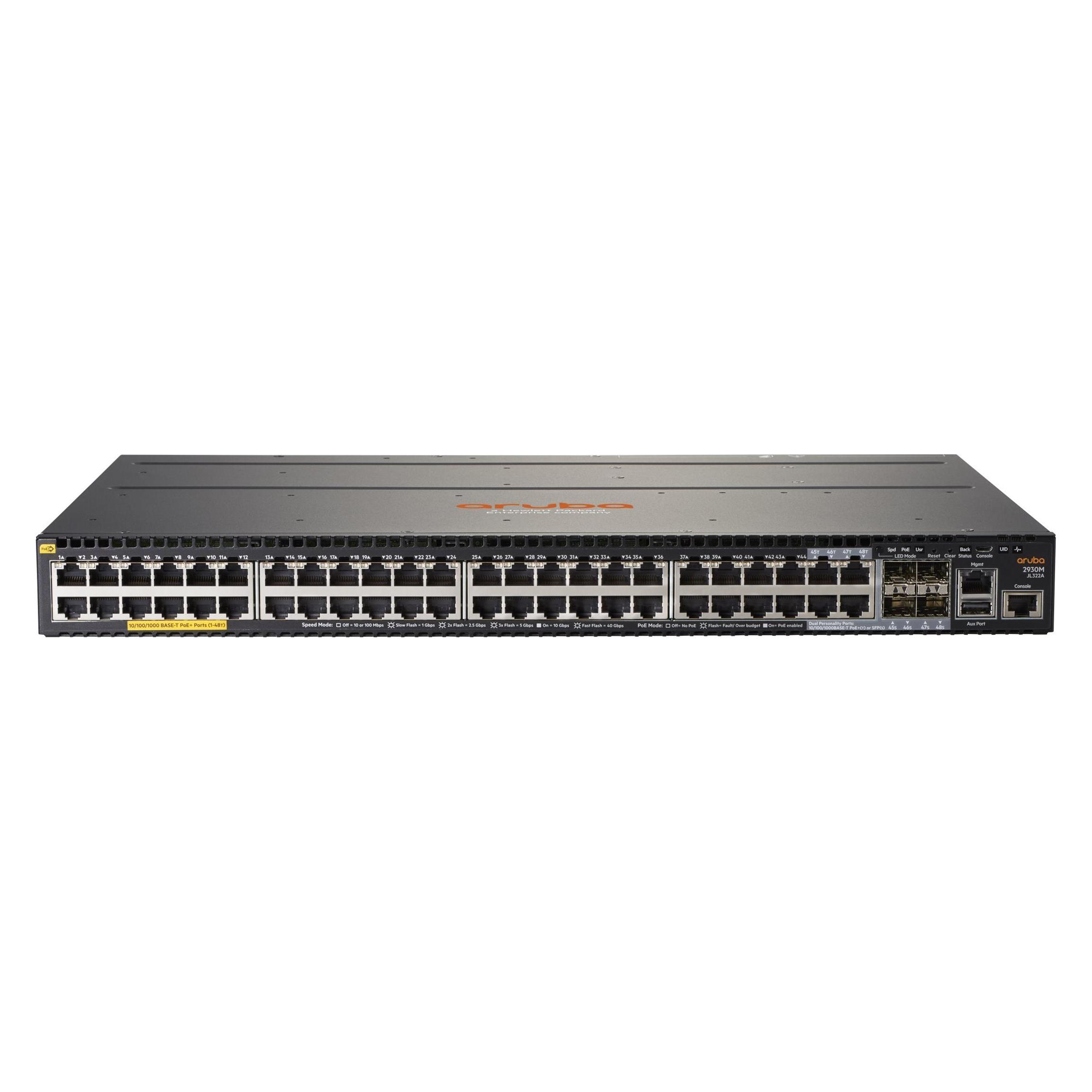 HPE HP 2930M-48G-PoE+: 48 Port L3 Switch (48 Ports) (JL322A)