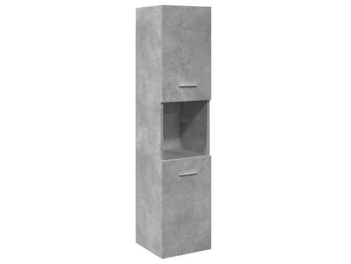 Meuble WC Gris - Armoire suspendue de salle de bain - gris béton bois d'ingénierie 30x30x130 cm A601