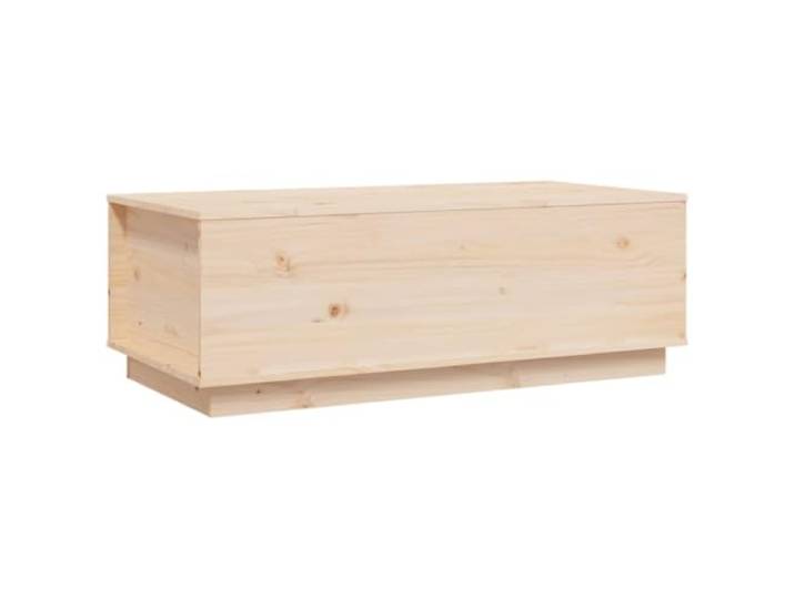 Favemtsl Couchtisch Höhenverstellbar 100x50x35cm Kiefer Massivholz Anhebbare Tischplatte für bequemes Arbeiten im Wohnzimmer, inklusive verdecktem Stauraum aus Kiefernholz.
