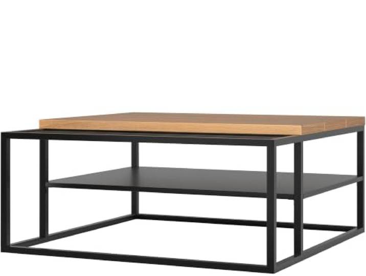 Apartment Couchtisch 90x90 cm in Eichenoptik schwarz