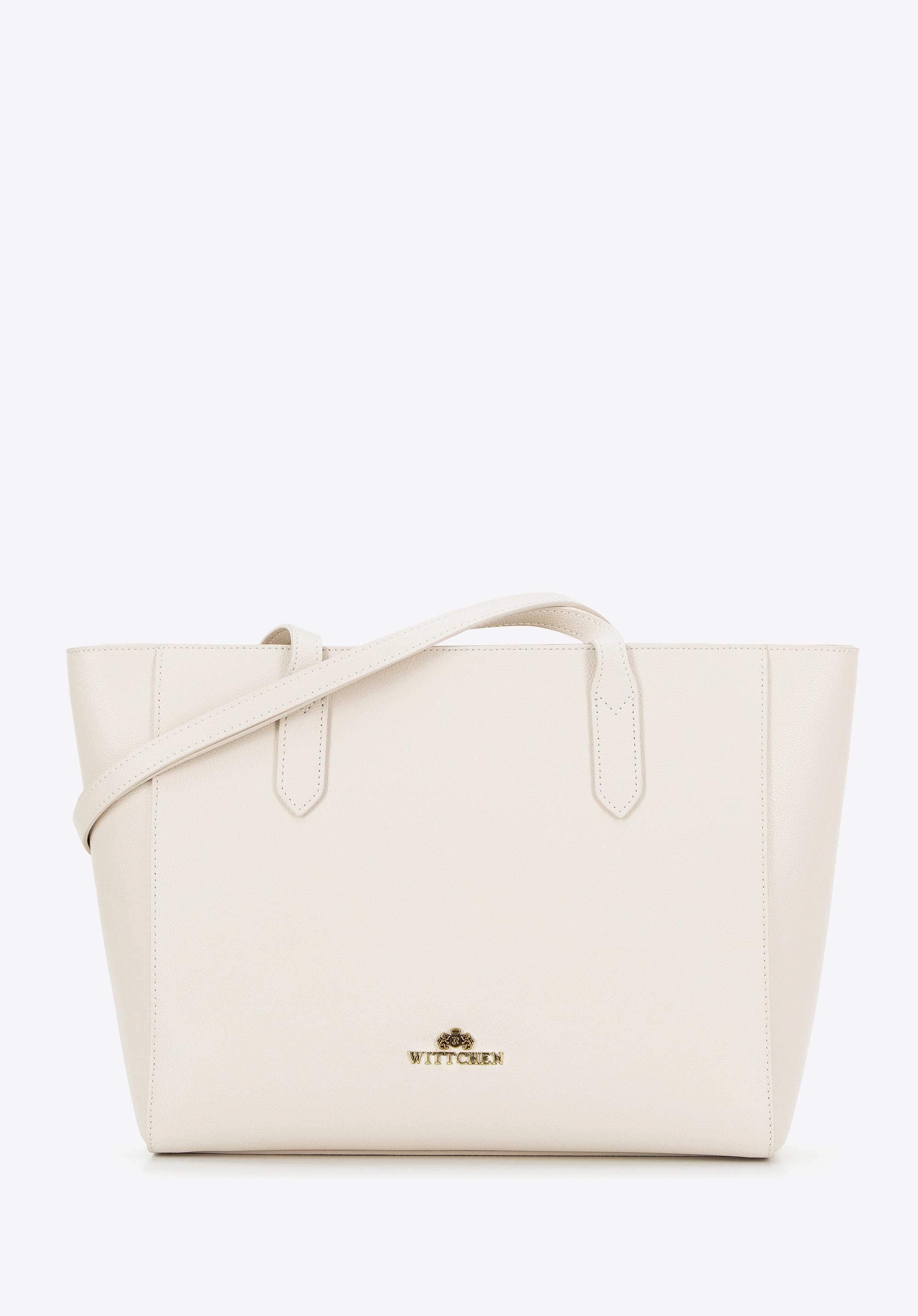 Wittchen Damen-Ledertasche, cremefarben, Naturleder