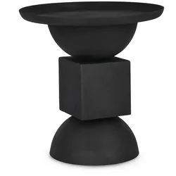 Beistelltisch Alka aus Metall, pulverbeschichtet, rundes Design, Schwarz, moderner Stil