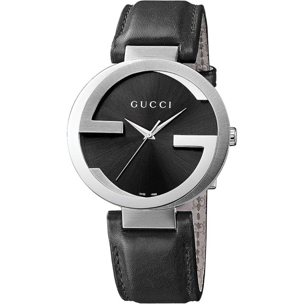 Gucci YA133501 In elkaar grijpende zwarte wijzerplaat dames horloge