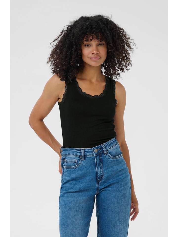 Kaffe Top in Schwarz - M