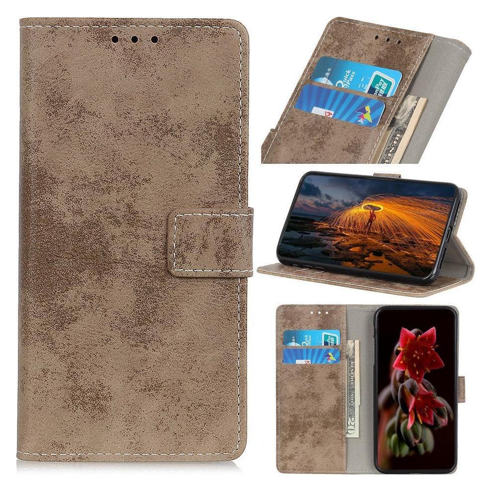 Cover-Discount Galaxy A22 4G - Vintage Etui Wildleder Optik khaki (Samsung Galaxy A22) (101236015A)