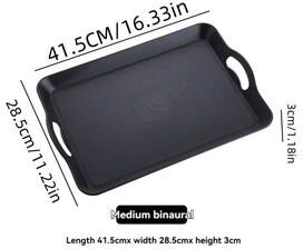 Uplifted Finds Multi Purpose Serving Tray With Handles Rectangular Anti Skid Decorative Plastic Food Tray m