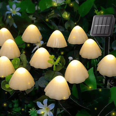 Inspire Curations Solar Mushroom Pathway Lights 10 20pcs With 8 Lighting Modes warm White 10led