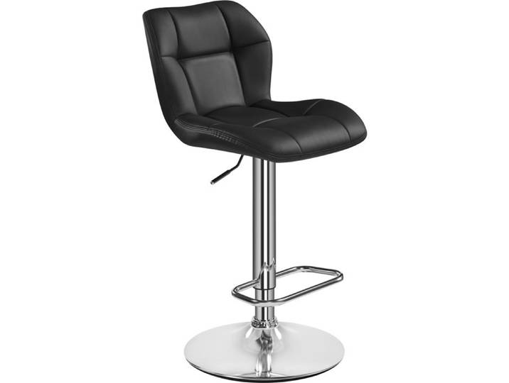 Yaheetech Chaise de Bar Modernes Tabouret de Bar en Similicuir Réglables en Hauteur Design Capitonné Noir