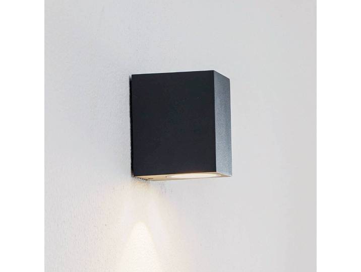 LED Außenwandleuchte TAVI Lucande, alu / grau / zink, Aluminium, Modern