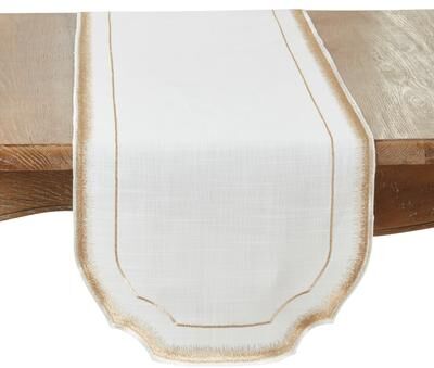 Saro Lifestyle Elegant Embroidery Detail Table Runner