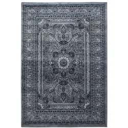 Teppich Wohnzimmer Orientalisch Pflegeleicht Waschbar Strapazierfähig Schlafzimmer OEKO-TEX Grau 240x340 cm – ALETSCH von Kadima Design
