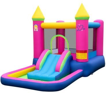 Costway Inflatable Bounce House 4-in-1 Kids Princess-themed Bouncer Blow-up Bouncy Castle