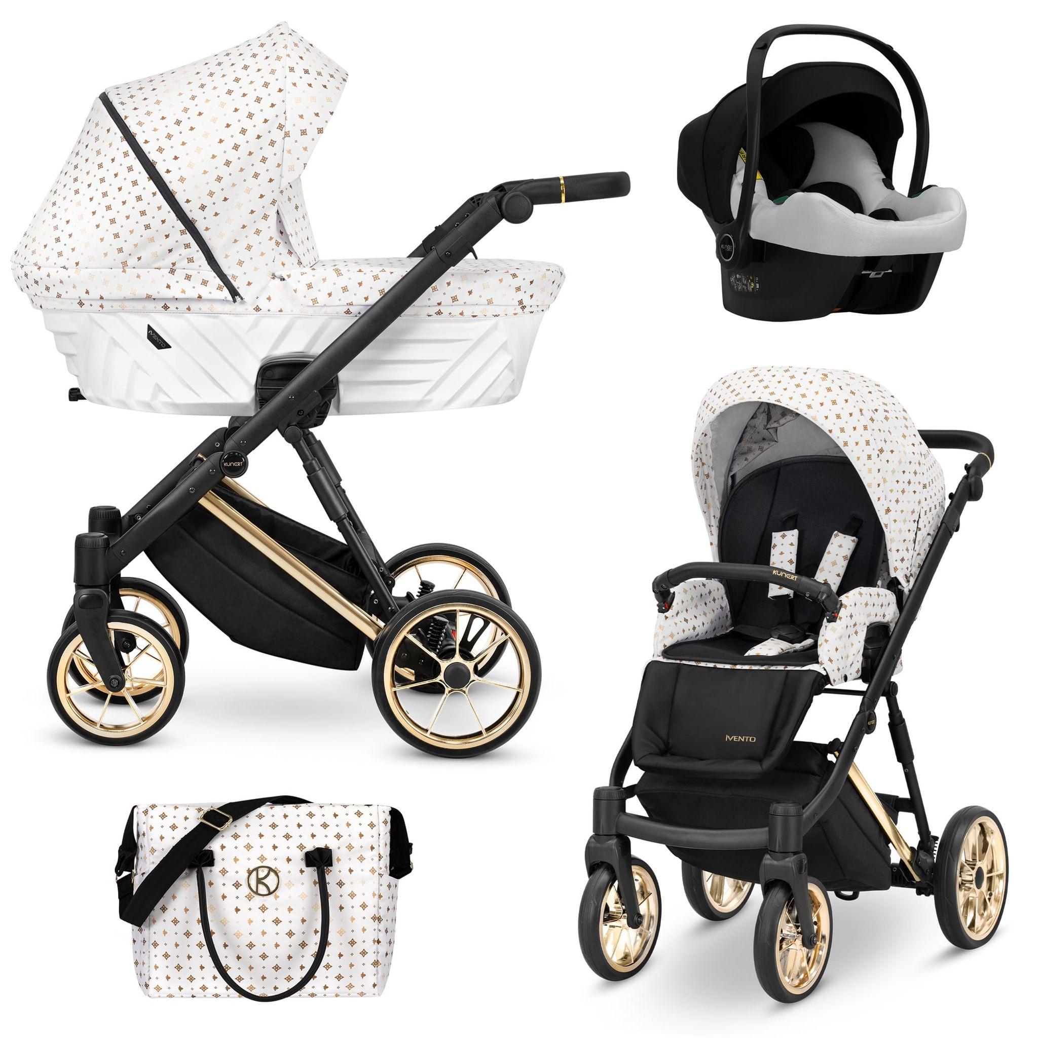 Kinderwagen Kunert Ivento Premium 3in1 - goldene Rahmenfarbe - Farbe: White Style