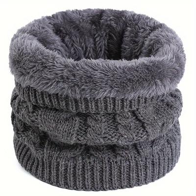 Neck Warm Scarf Fashion Polyester Fiber, Comfortable Winter Accessories, Men And Women Cold Weather dark Grey