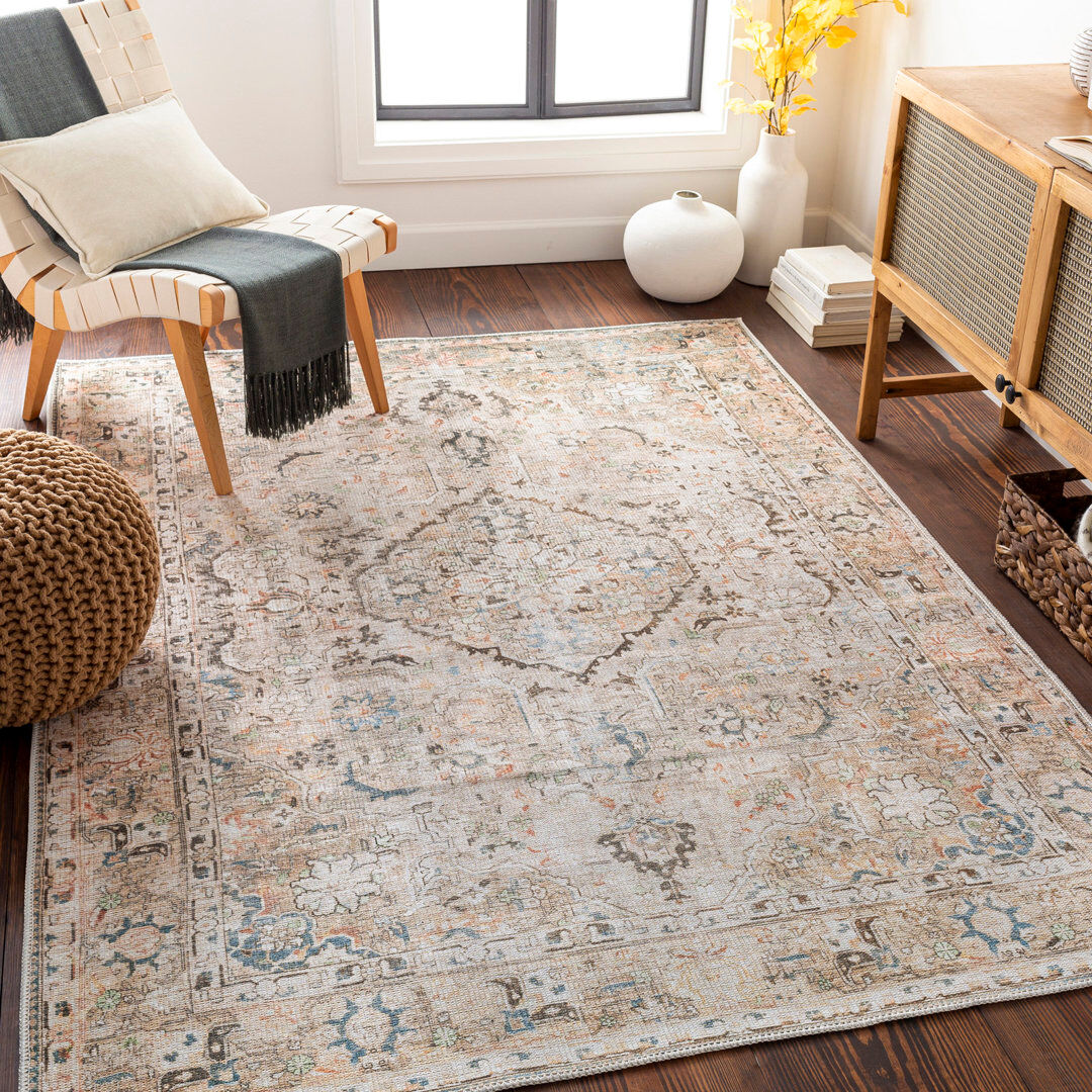 Livabliss Kemer Machine Washable Traditionnal Boho Area Rug Cream;Teal;Pink;Black;Blue;Gray Rectangle 230 x 290cm