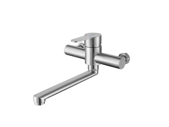 LuxusKollektion Unterputzarmatur Küchenarmatur Wandmontage 360° Schwenk 23cm Edelstahl Gebürstet (1-St)
