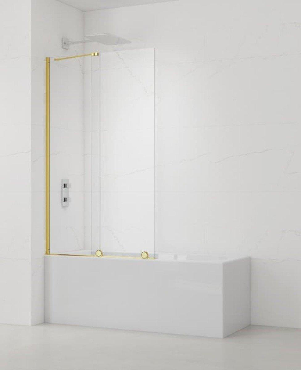 SAT Walk-In Xmotion Badewannenabtrennung 2-teilig Schiebetür 150x117,5 cm, gold